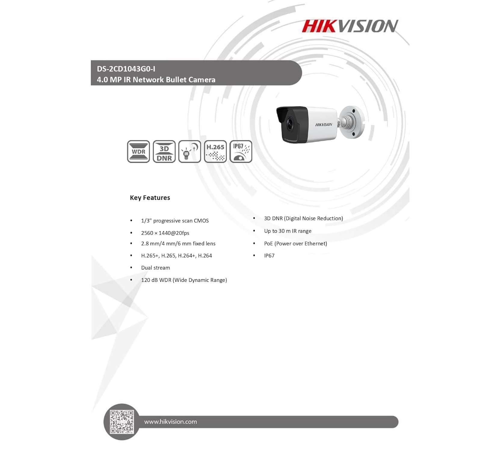 Hikvision 4mp Cctv Camera - Camera Size: 4 Mp