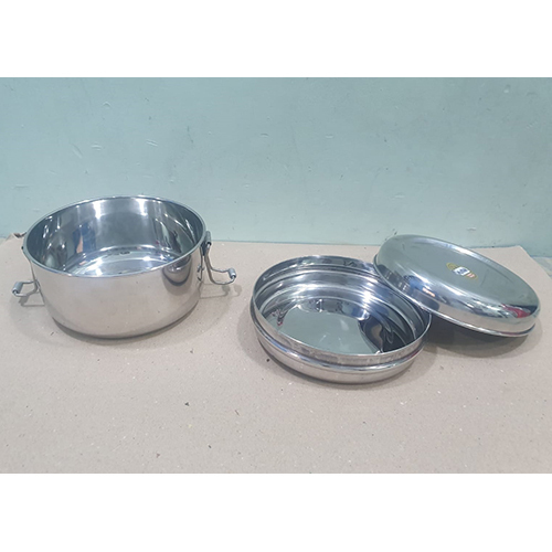 1 Container Stainless Steel Lunch Box - Stainless Steel, Standard Size, Silver Color | Polished Surface, Leak-proof Lid, Easy To Clean