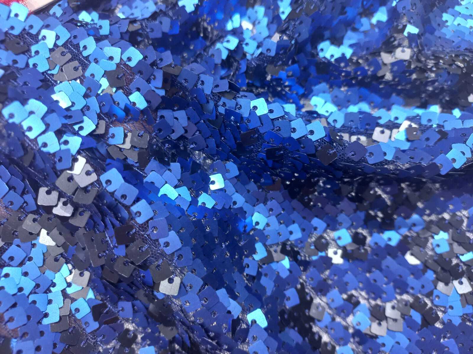 Latest Blue Sequins Embroidery Fabric By Madhav Fashion