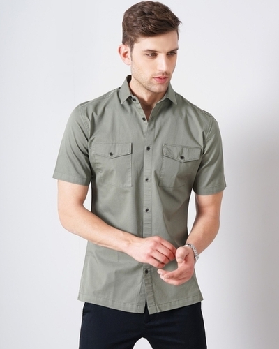 Mens Double Pocket Casual Shirt - Color: Different Available