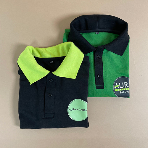 Promotional T-Shirt - Cotton Blend, Unisex Adult Size, Short Sleeves, Multicolor, Polo Collar | Perfect for Events and Branding Opportunities