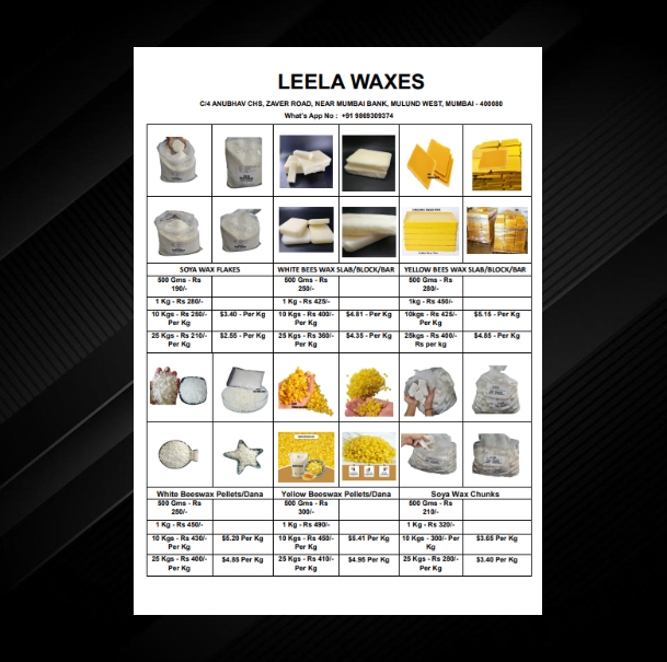 Soy Wax Flakes By Leela Organic Herbal