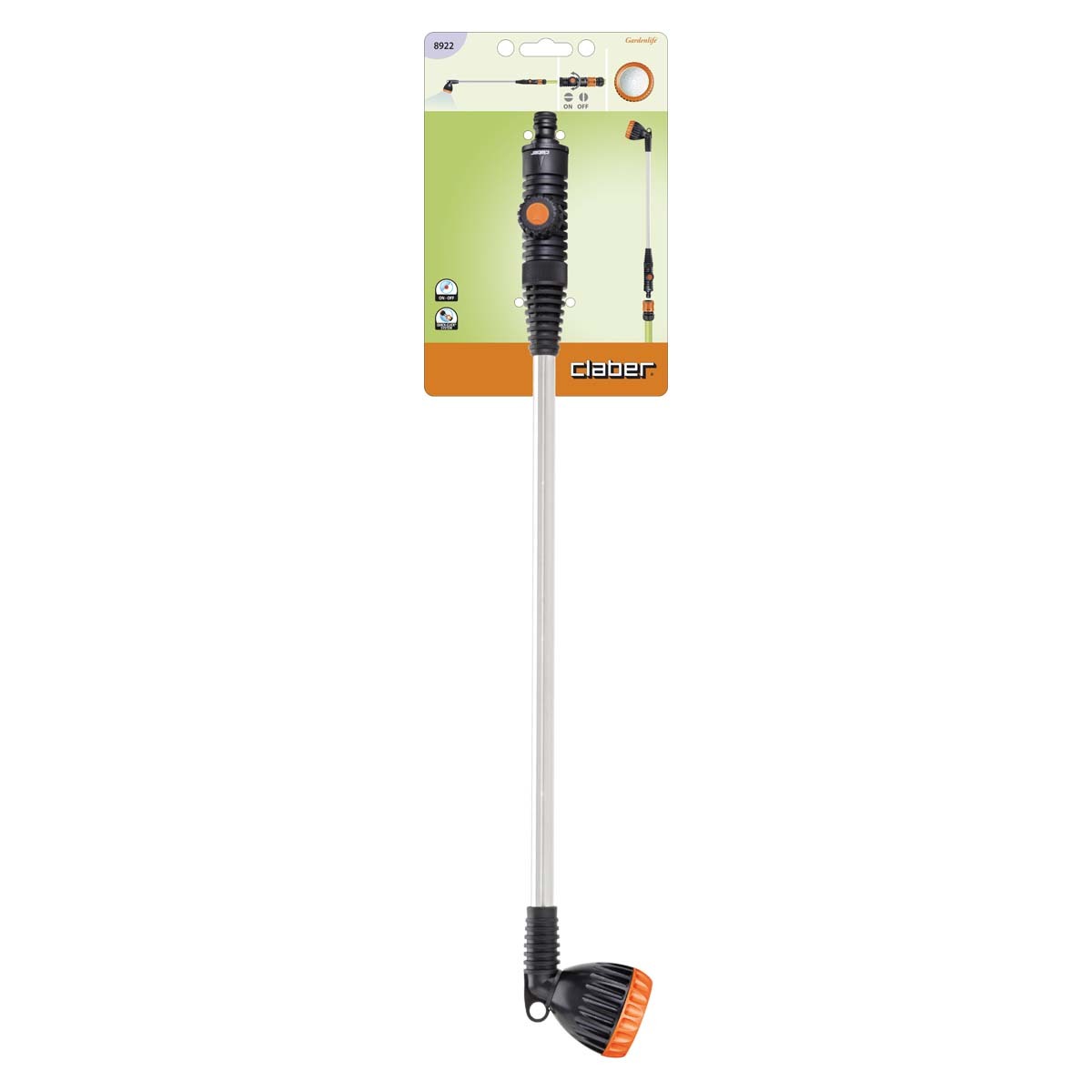 Long Fan Spray - Stainless Steel With Integrated Tap, Adjustable Flow For Uniform Rain Effect, Non-slip Handle Grip