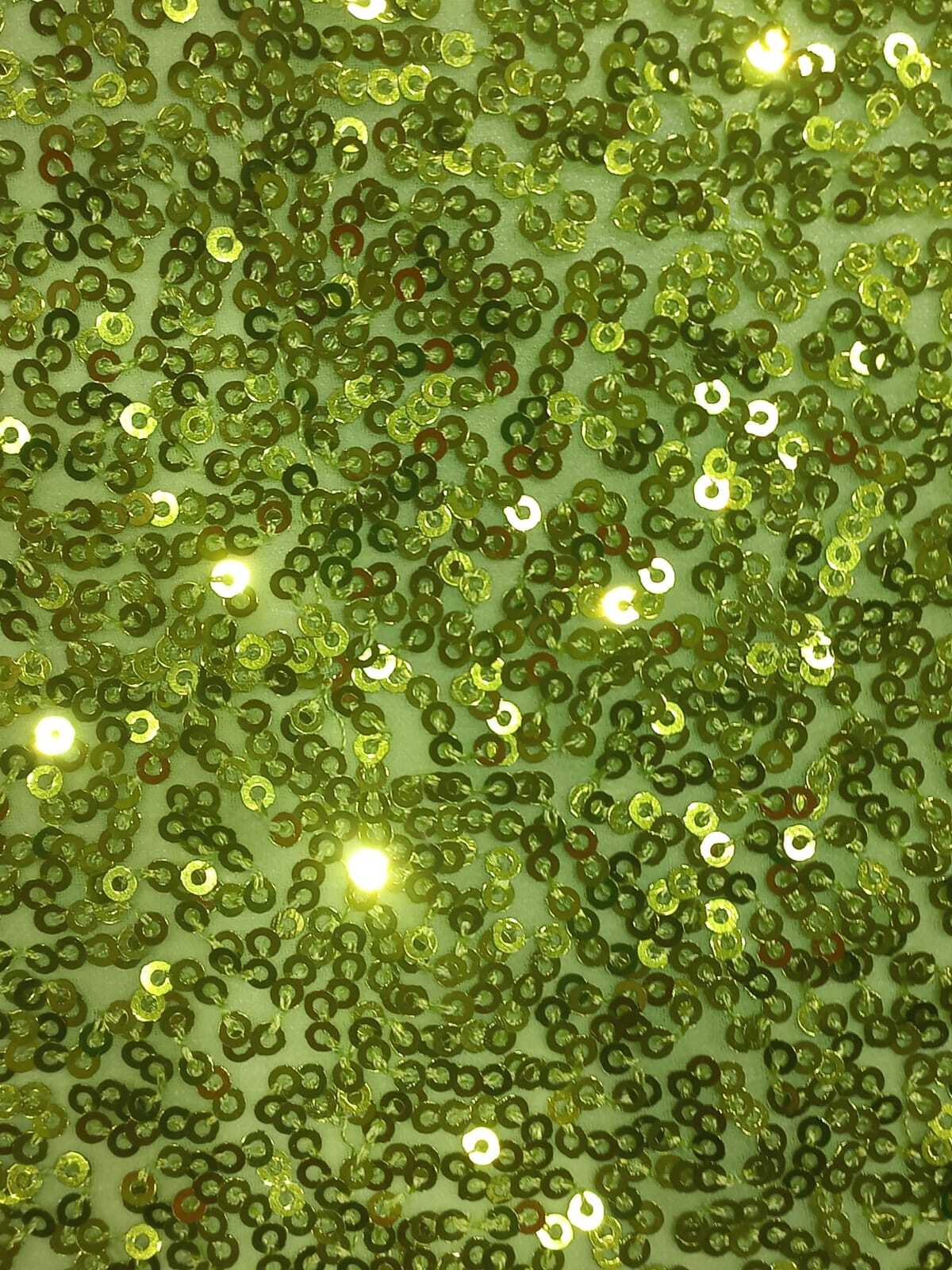 Light Green Sequins Embroidery Fabric India - Material: Polyester