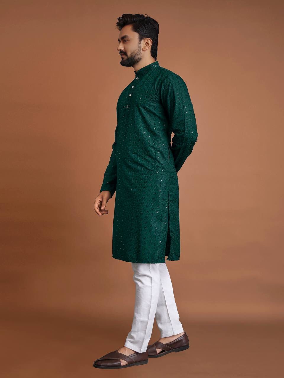 Kurta Pajama - Premium Cotton Blend Elegant Ivory White With Traditional Designs
