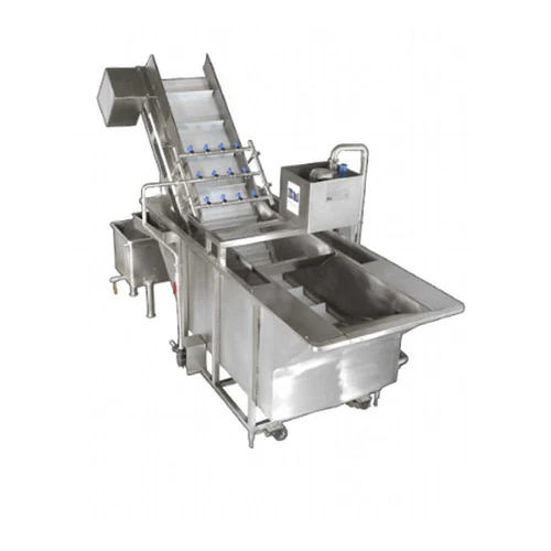 Fully Automatic Ss Fruit Washer Machine - 500 Kg/hr Capacity, 2200 Watt Power | Stainless Steel Frame, Adjustable Speed Mode, Porcelain-coated Steel Tub