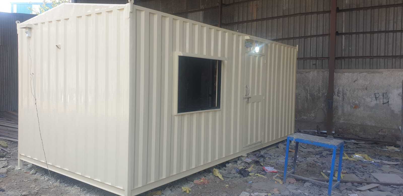 Portable Site Office Cabin - Color: White Blue
