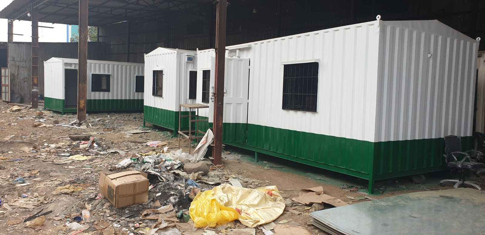 Office Container - Steel Material, Long Lifespan, White Color, Sliding Windows | Pvc Door, Aluminum Sheet Roof, Two Sliding Windows
