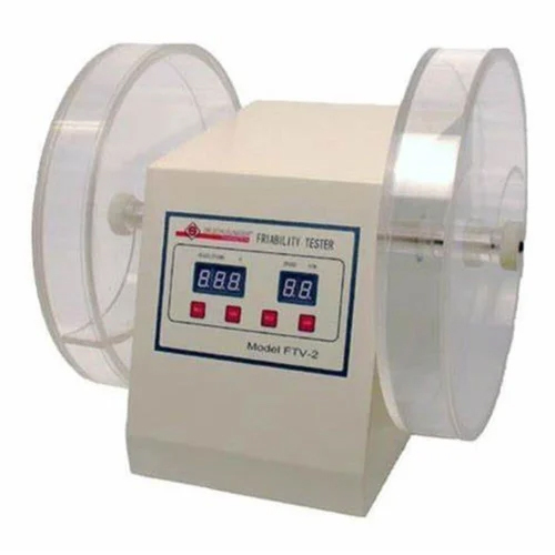Friability Test Apparatus - Metal, Single Drum | Easy-to-Use Design, Mechanical Timer, Analogue Display, Complies with IP/USP Standards