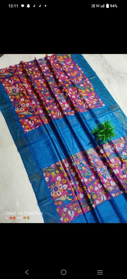 Pure Tussar Gheecha Printed Saree