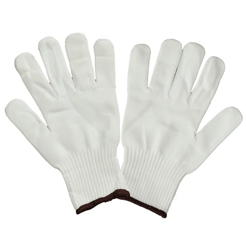 Nylon Knitted Gloves - White, Medical Grade, 1 Year Warranty | Durable Nylon Material