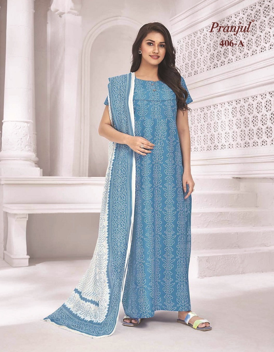 Pranjul Pratishtha Long Nighties With Dupatta