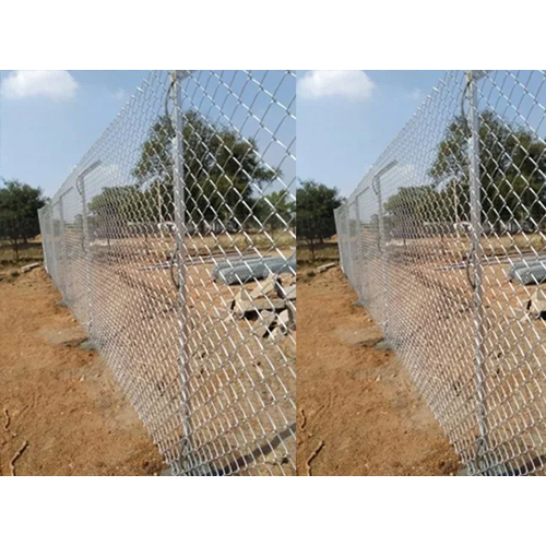 Safety Chain Link Fencing - Galvanized Iron, 15x20 Feet, Silver Color | Customized Hole Shape, Durable for Boundary & Premises Safety
