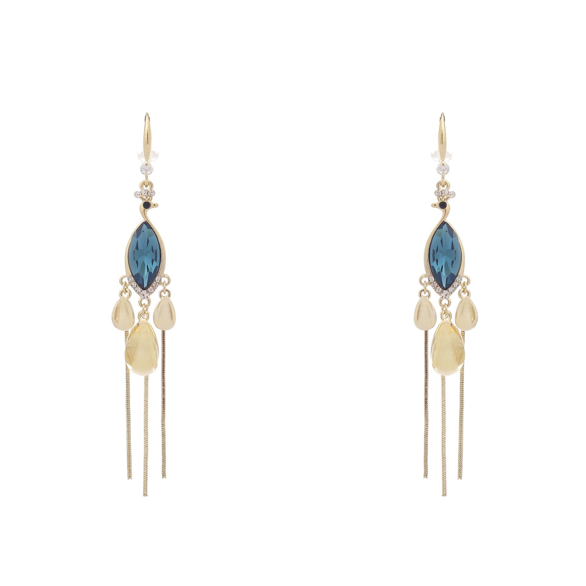 Midnight Blue Earrings - 925 Silver, 70-80 Mm Length, Deep Blue Hue | Elegant Design, Intricate Detailing, Hook Closure, Gift Box Included