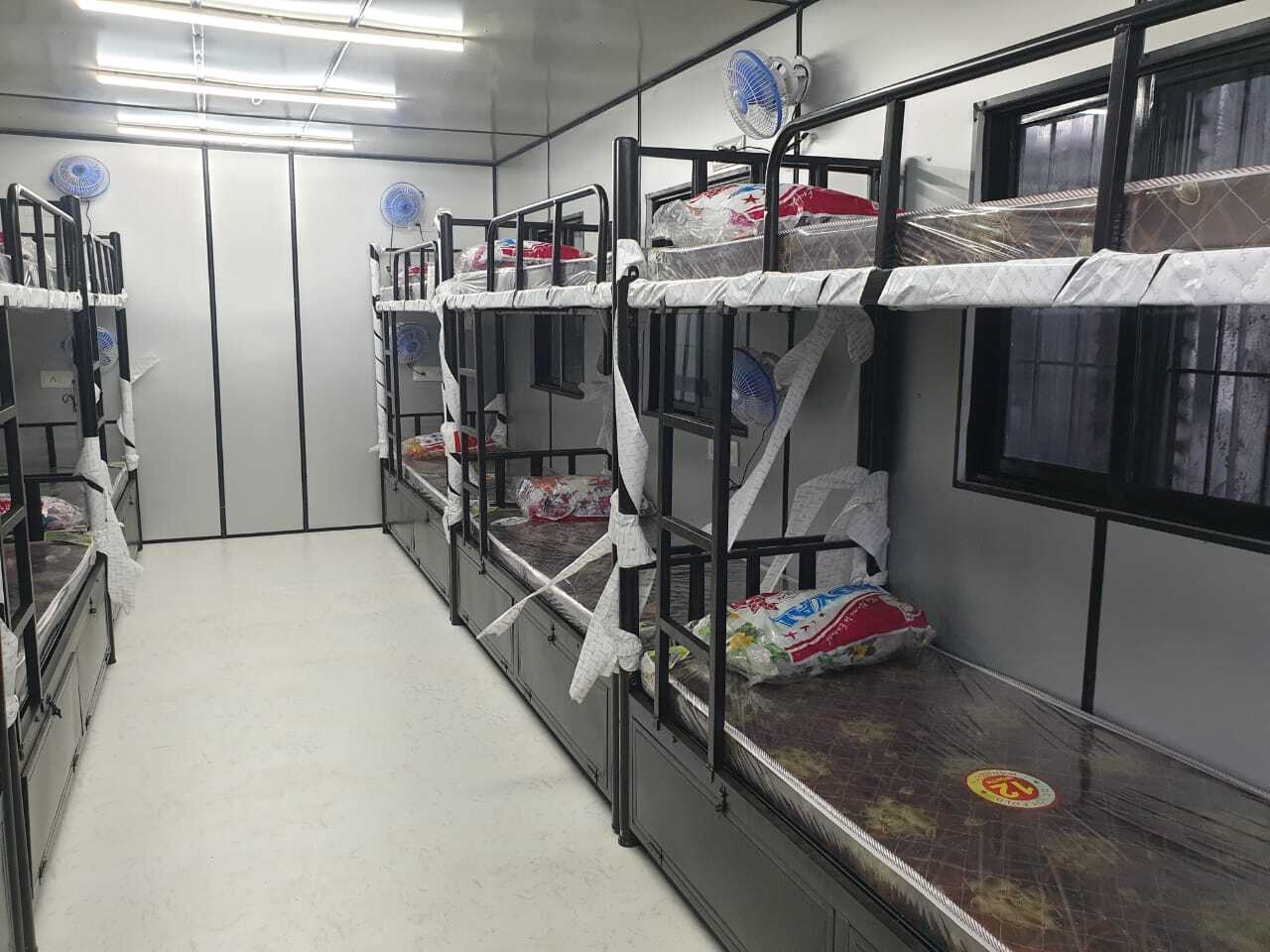 Labor Bunk House - Steel Material, Long Life Span, Inward/outward Open Style, White Color, Customizable Wall Thickness Options