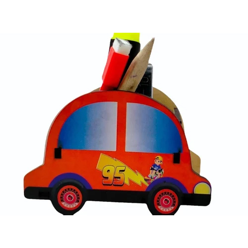 Wooden Car Pen Stand - High Quality Wood, Customized Sizes | Modern Design, Stylish Desk Organizer