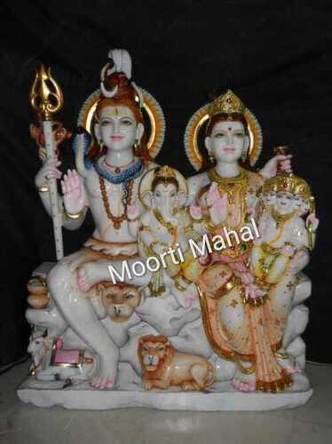 मार्बल शिव परिवार की मूर्ति