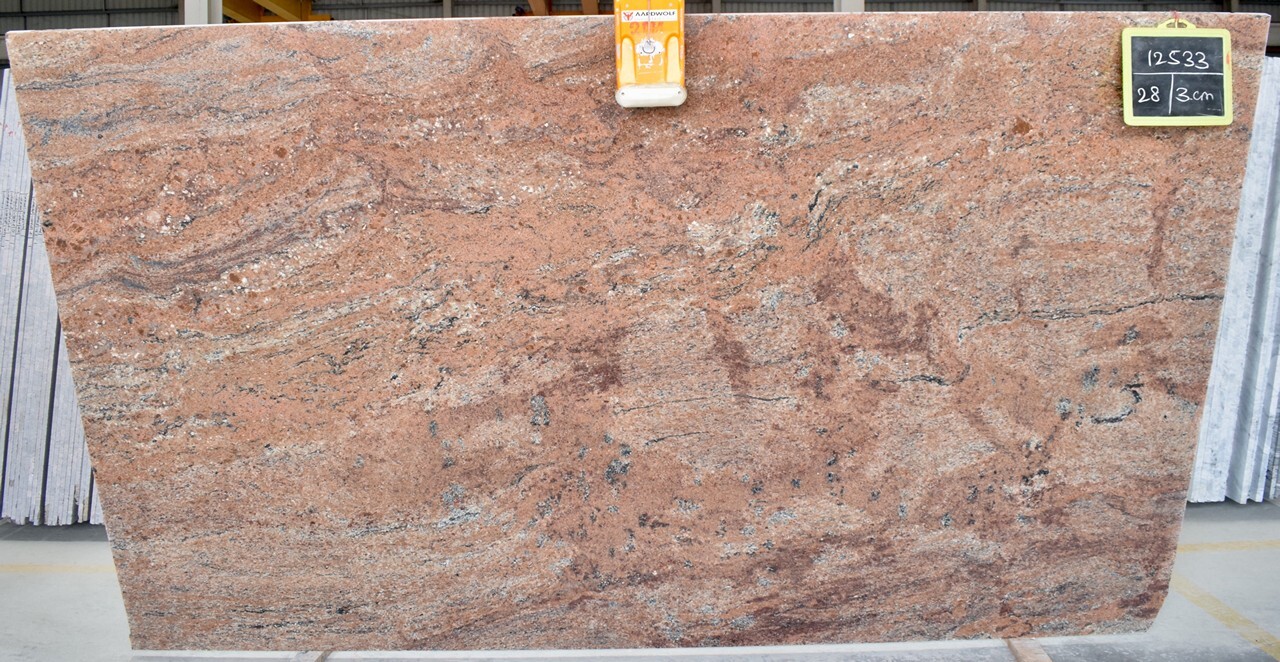 Rose Wood Granite - 340x204 Cm , Pink Color, Polished Finish, Durable Material, Scratch & Stain Resistant, Elegant Design, Heat Resistant