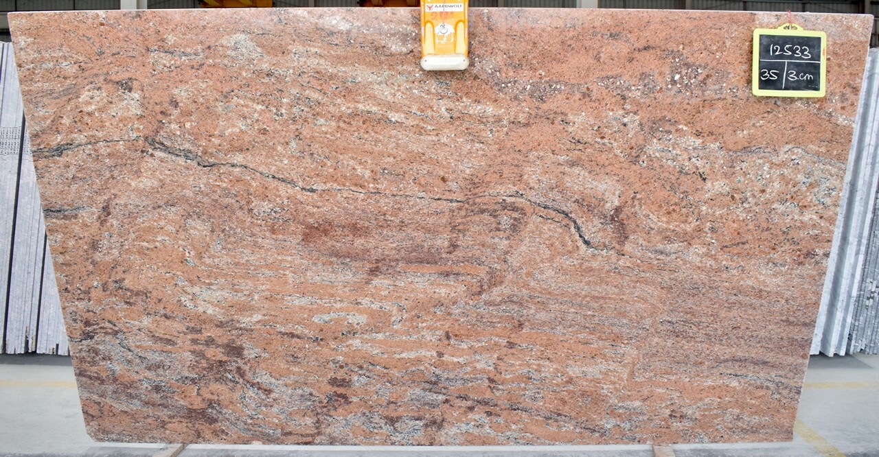 Rose Wood Granite - 340x204 Cm , Pink Color, Polished Finish, Durable Material, Scratch & Stain Resistant, Elegant Design, Heat Resistant