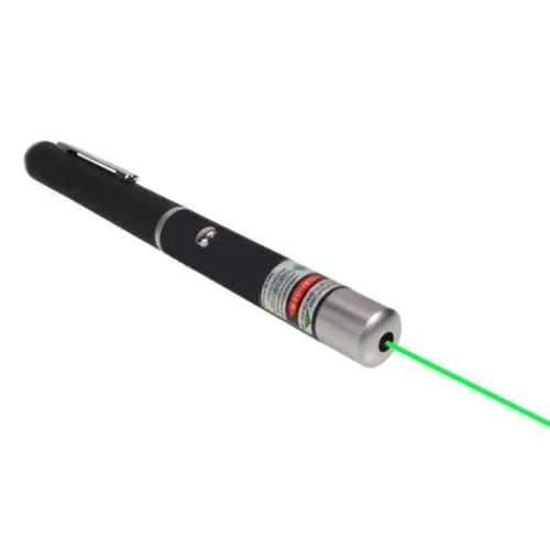 Green Laser Pointer - Plastic Material, 100 Grams Weight | Sleek Black Design for Precise Pointing and Clear Visibility