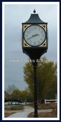 Pillar Clock - Steel, Standard Size, Matte Black Finish | Zero Maintenance, Rust Proof Design, Customizable with Back-light Feature