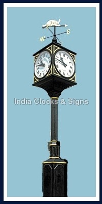 Outdoor Pillar Clocks - Color: Silver