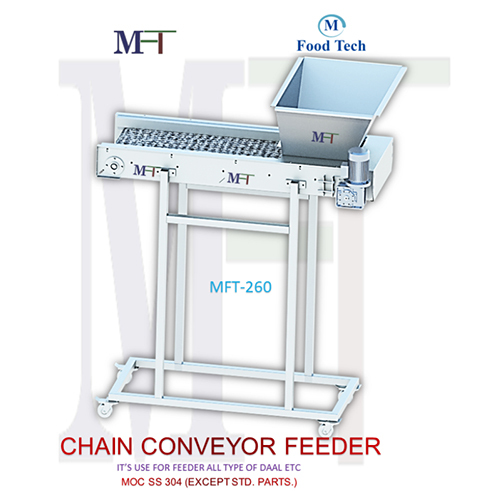 Chain Conveyor - White Color, High Efficiency | Industrial Use, Warranty Included