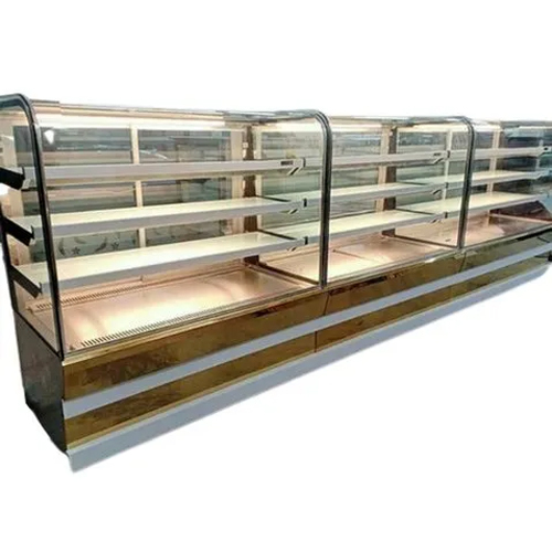 Cake Display Counter - Stainless Steel, Polished Silver Finish | Durable Metal Design for Elegant Presentation