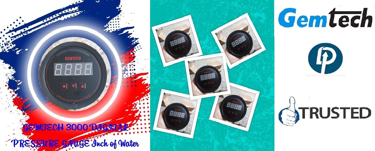 Gemtech Series 3000 Digital Pressure Gauge Range 0 To 75 Mm Wc By Pratapgarh U.p.72 - Accuracy: A 1%fs