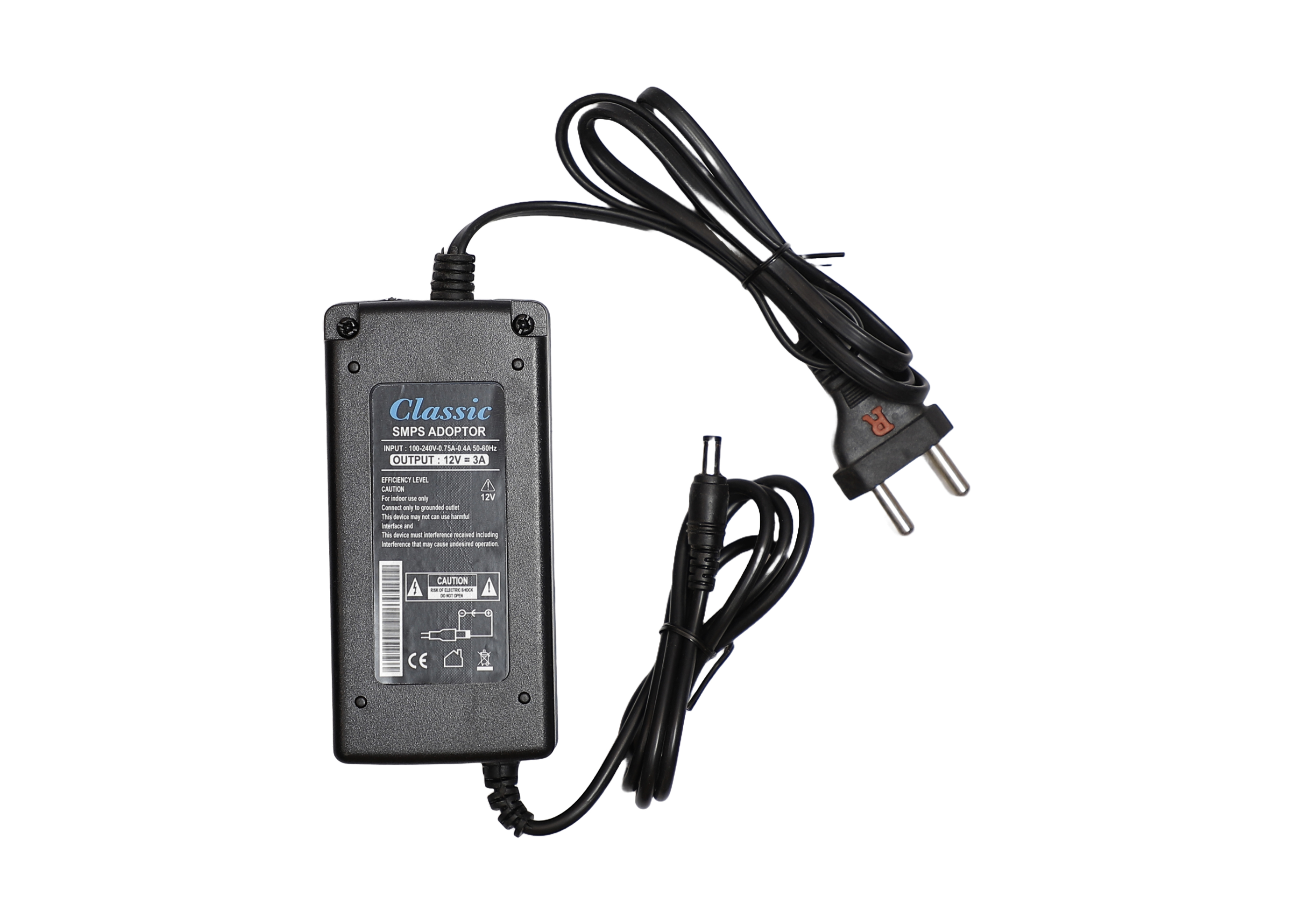 12v 3amp Power Adapter - 12v Dc, 3a Output Power, Center Positive, 2.5mm X 5.5mm Jack | Supports Pc, Lcd, Led, Monitor, Tv, Dvr, Cctv, Led Strip