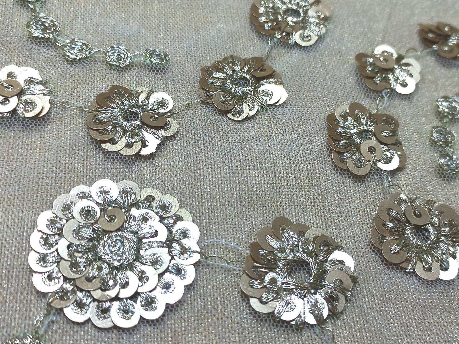 Net Sequins Butti Fabric For Women Clothes Price - Pattern: Printed