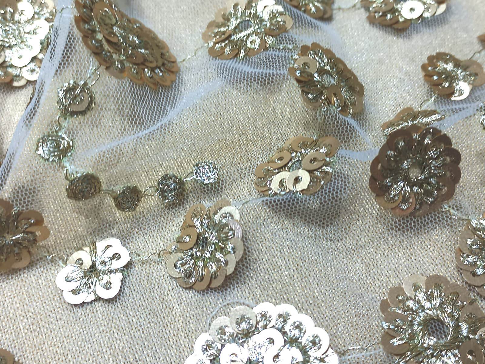 Net Sequins Butti Fabric For Women Clothes Price - Pattern: Printed