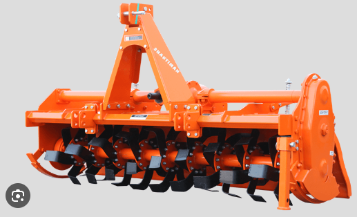Shakthiman 36 Blade Rotovator - Metal, 1452x838x1095 Mm, Orange | Agile, Fuel Efficient, Side Chain Drive, Variable Speeds
