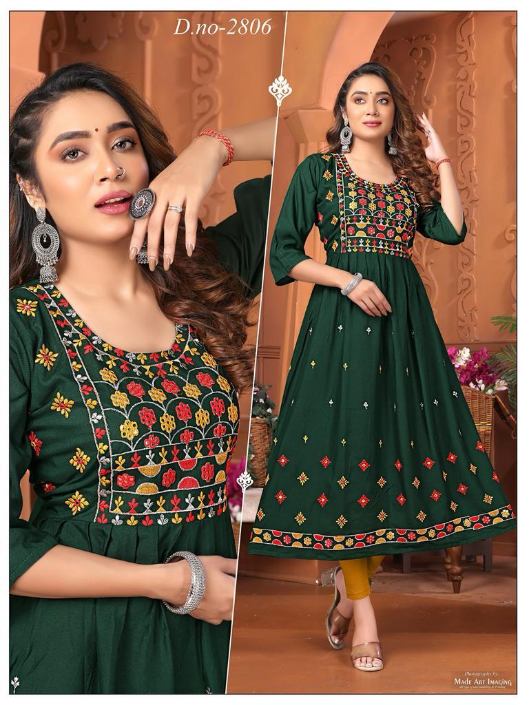 Kurti Pant With Dupatta - Cotton, M L Xl Xxl Sizes, Mix Color, Casual Dress Type, Full Sleeves, Embroidered, Washable, Suitable For All Seasons