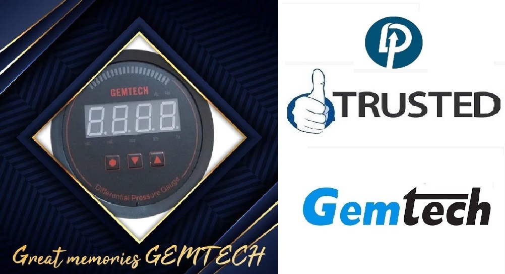 Gemtech Series 3000 Digital Pressure Gauge - Abs Plastic, 100mm Dial, Matte Black Finish | Accurate To ±1% Fs, Digital Display, Measures Gas And Steam