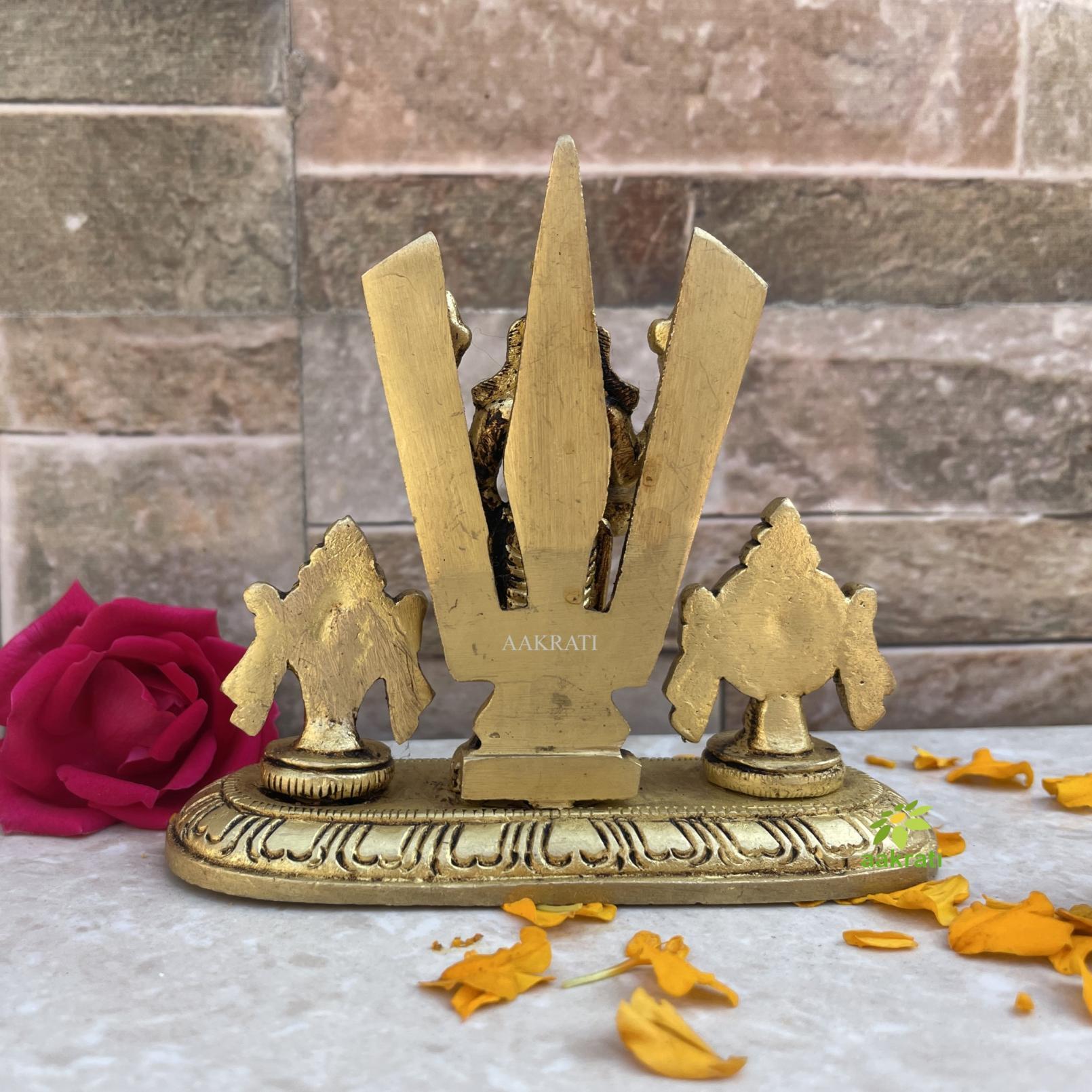 Tirupati Balaji With Shank Chakra 5 Inch Height Venkateshwara Idol Lord Vishnu Idol For Temple Home - Color: Yellow