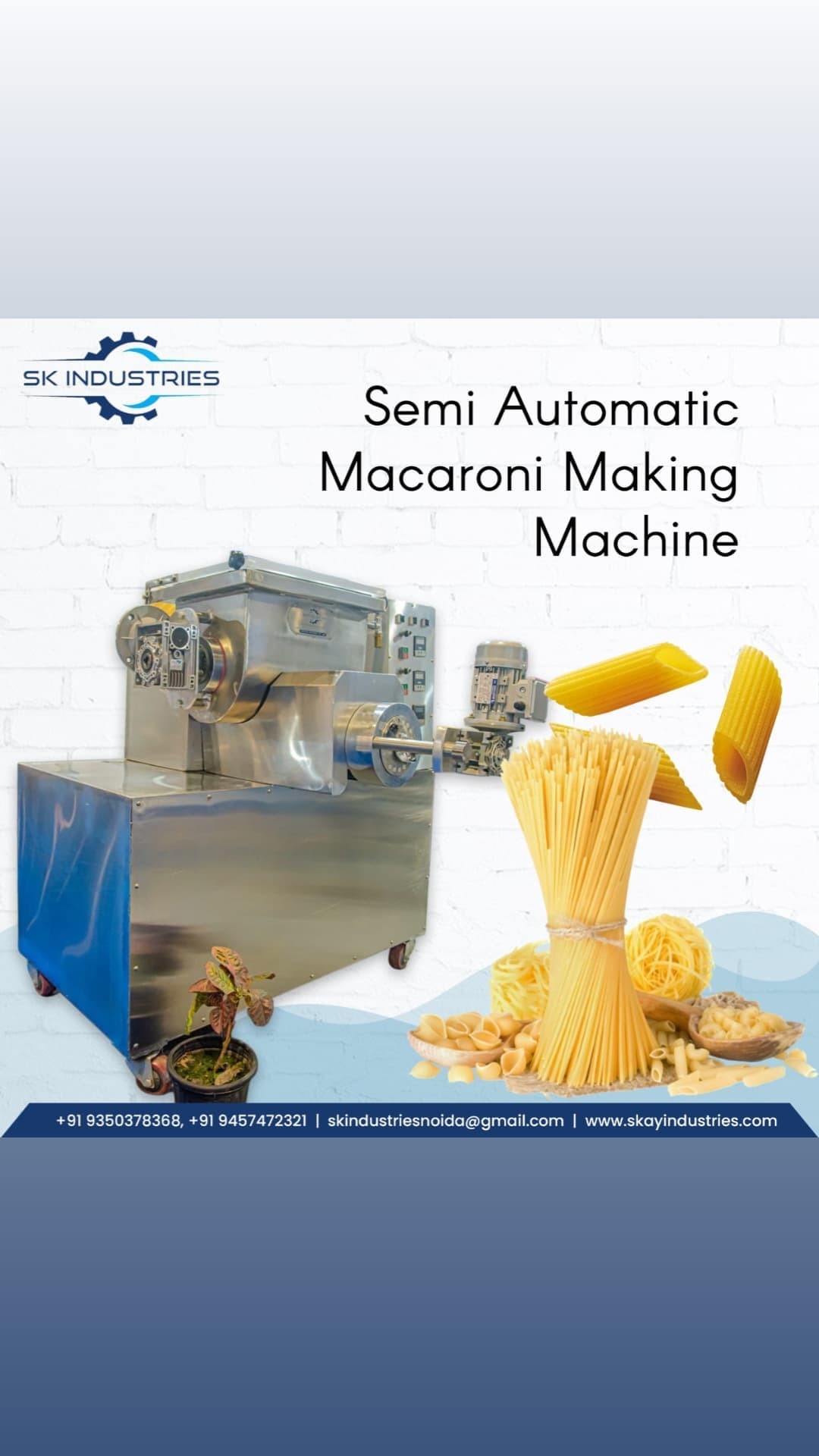 Semi Automatic Macaroni Extruder 50 Kgh - Dimension (L*w*h): 12*10*9 Feet Foot (Ft)