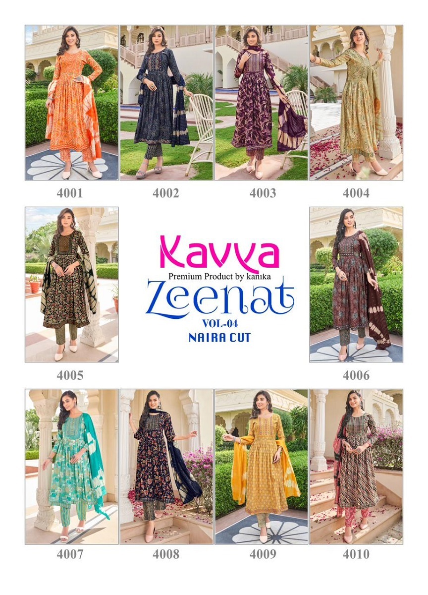 Kavya Zeenat Vol-4 Kurti Pant Dupatta