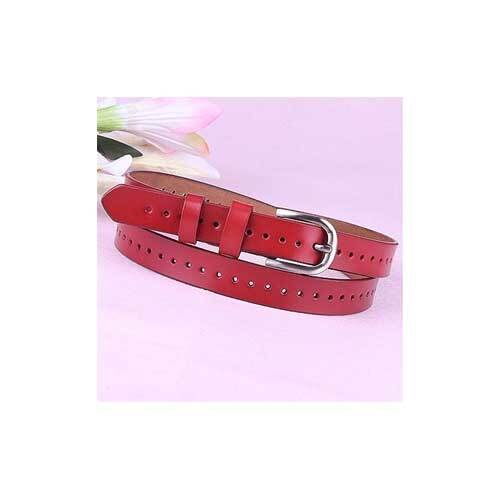 Steel Women Hollow-out Leather Belt