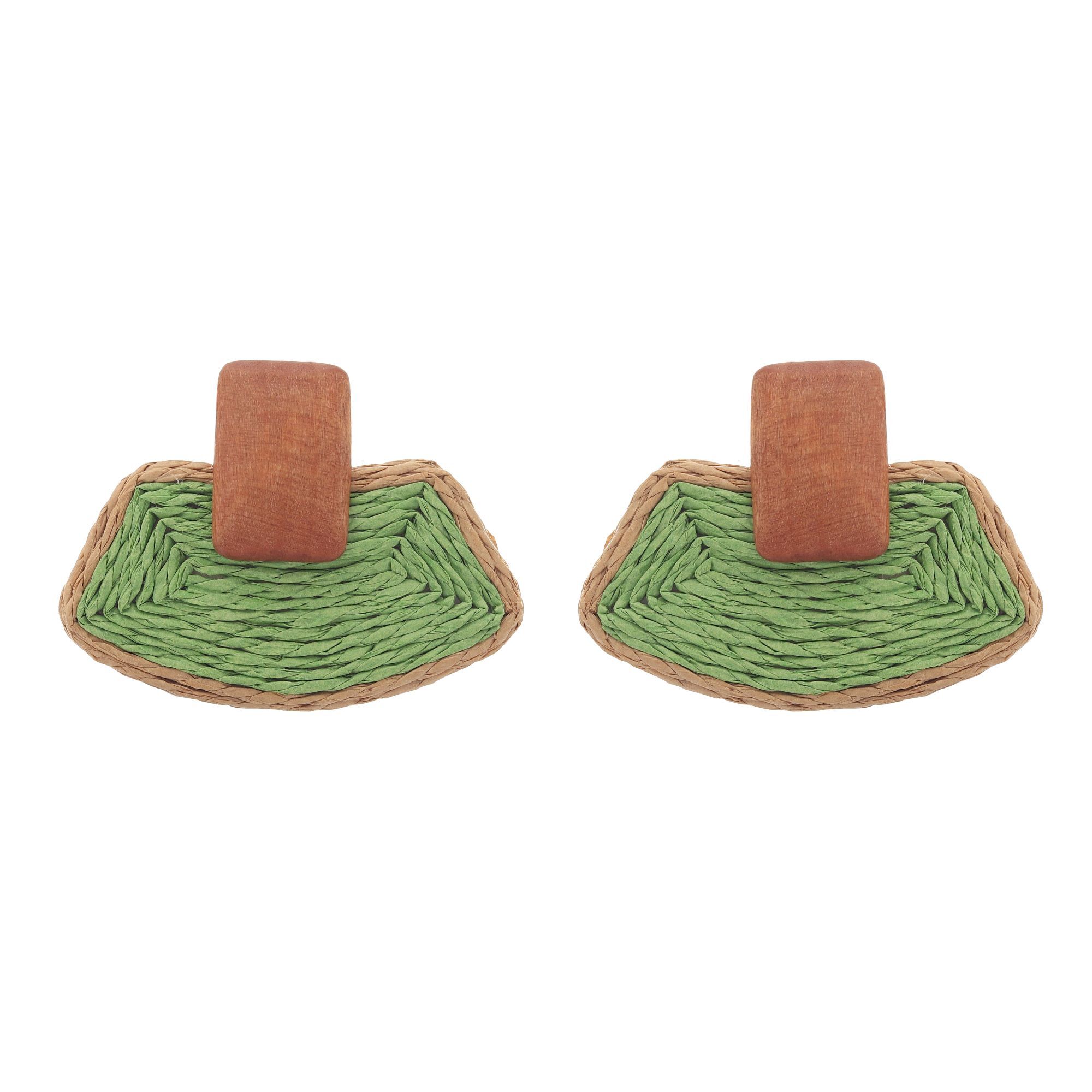 Sunny Boho Earrings - Resin And Wood, 2x1 Cm , Vibrant Yellow With Earthy Charm And Intricate Wooden Detail - Unique Fashion Accessory For Women