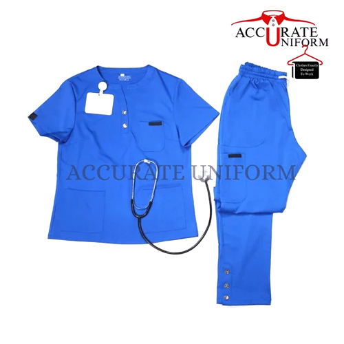 Blue Hospital Scrubs Suit