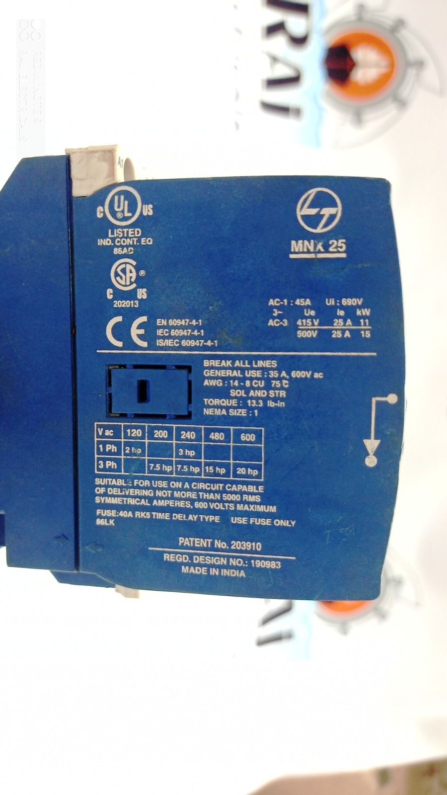 L Aand T Magnetic Contactor - Application: Power Supply