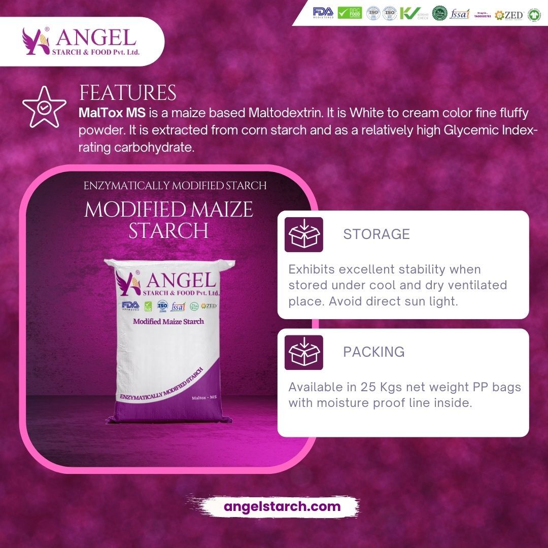 Enzymatically Modified Starch Maltodextrin Maize Starch For Milk And Milk Products