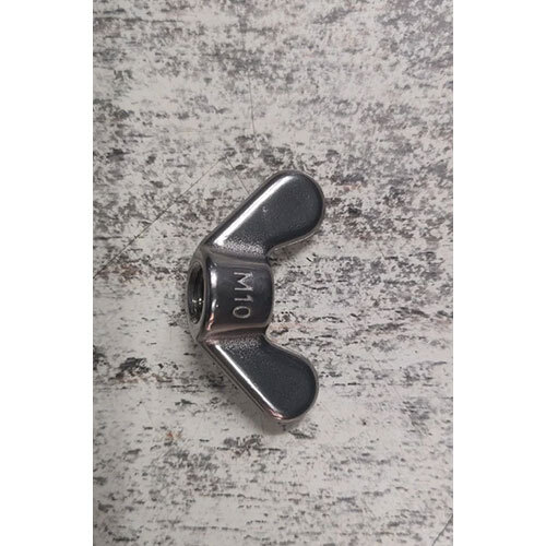 M10 Ss Wing Nut - Stainless Steel, Standard Size, Silver Color | Industrial Usage, Powder Coated Surface Finish