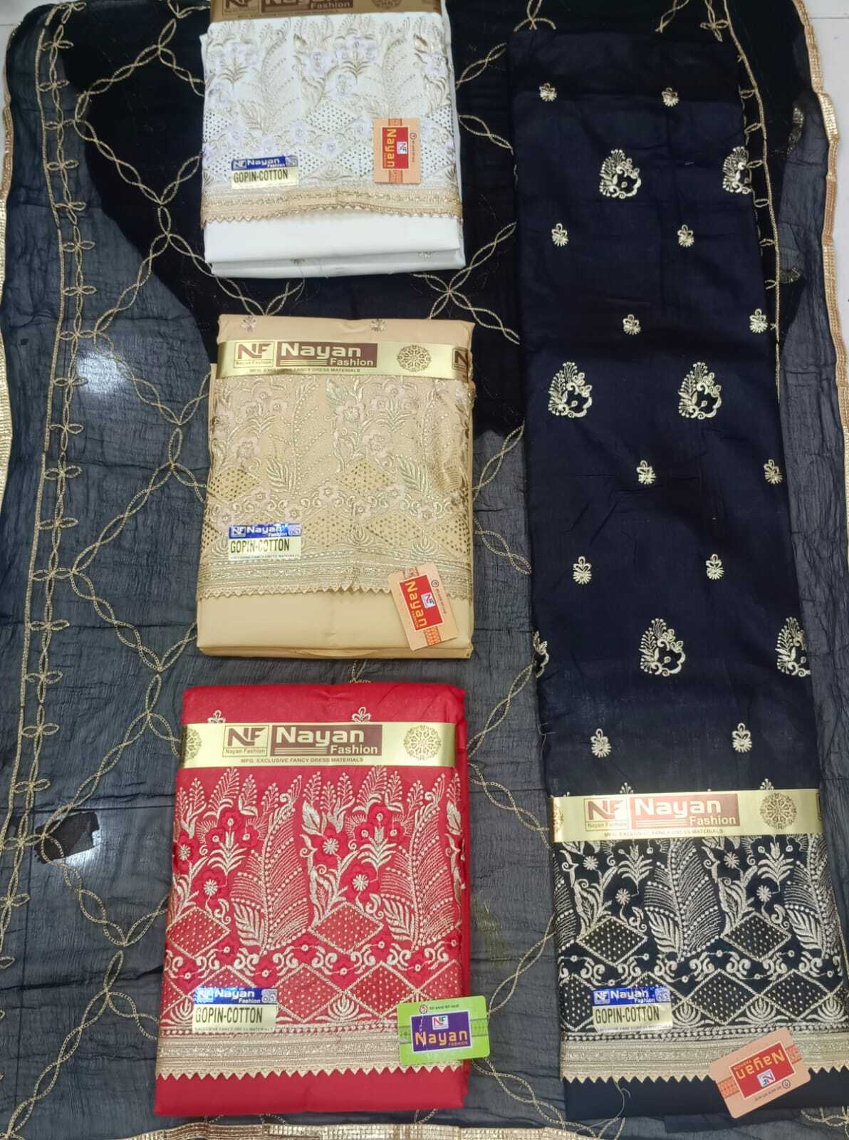 Dress Material - Cotton, Synthetic, Custom Size | Ethnic Indian Trendy Design, All Season Washable, Fancy Variety, Embroidery, Mirror & Jari Work Suits