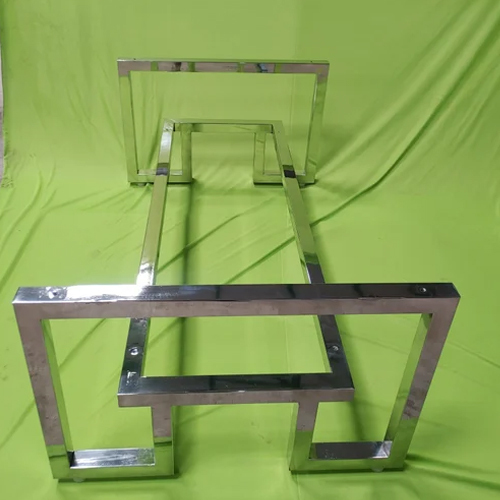 Rectangular Stainless Steel Table Frame - Ss 304, 4x2 Feet Silver Color | Eco-friendly, Stackable, Foldable Design, Warranty Included