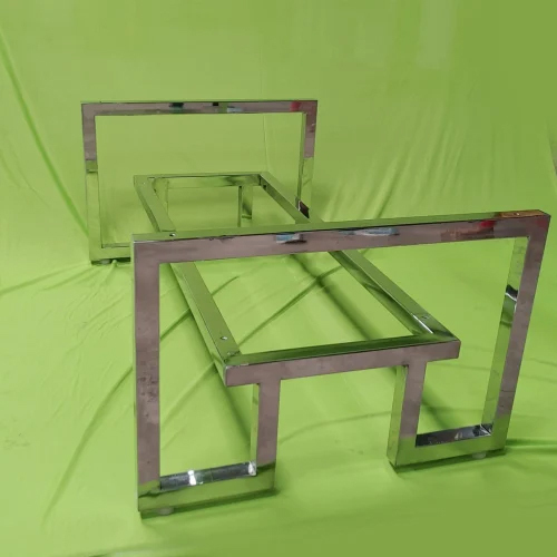 Rectangular Stainless Steel Table Frame - Ss 304, 4x2 Feet Silver Color | Eco-friendly, Stackable, Foldable Design, Warranty Included