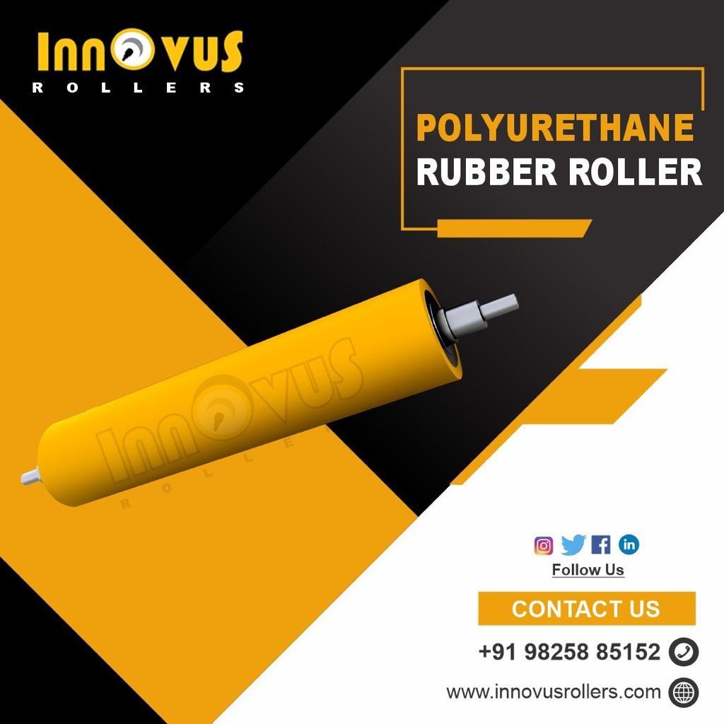 Polyurethane Rubber Roller - Customized Size, Yellow Color | High Mechanical Strength, Excellent Wear And Impact Resistance, Energy Efficient Design, Hydrolytic Stability, Noise Cancelling For Dynamic Loads