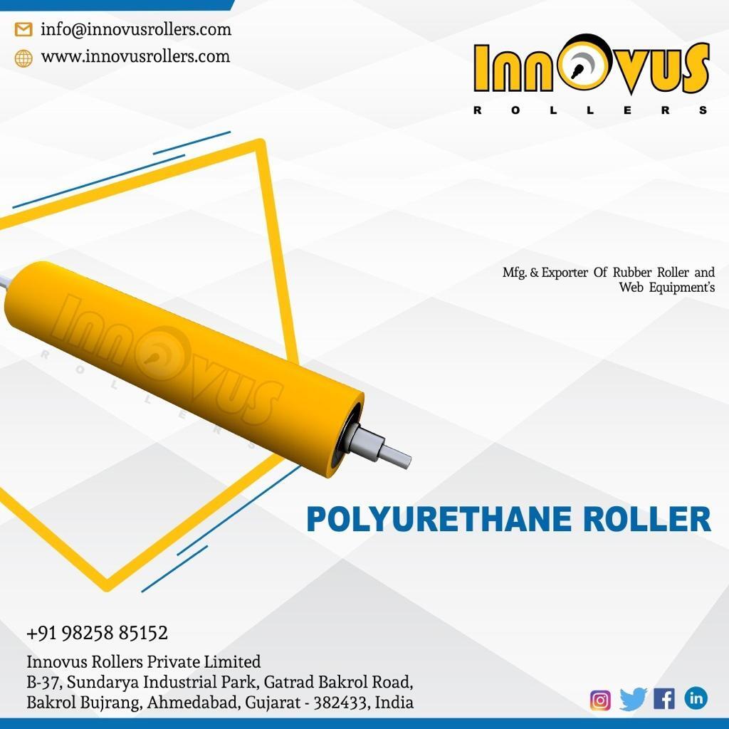Polyurethane Rubber Roller - Customized Size, Yellow Color | High Mechanical Strength, Excellent Wear And Impact Resistance, Energy Efficient Design, Hydrolytic Stability, Noise Cancelling For Dynamic Loads