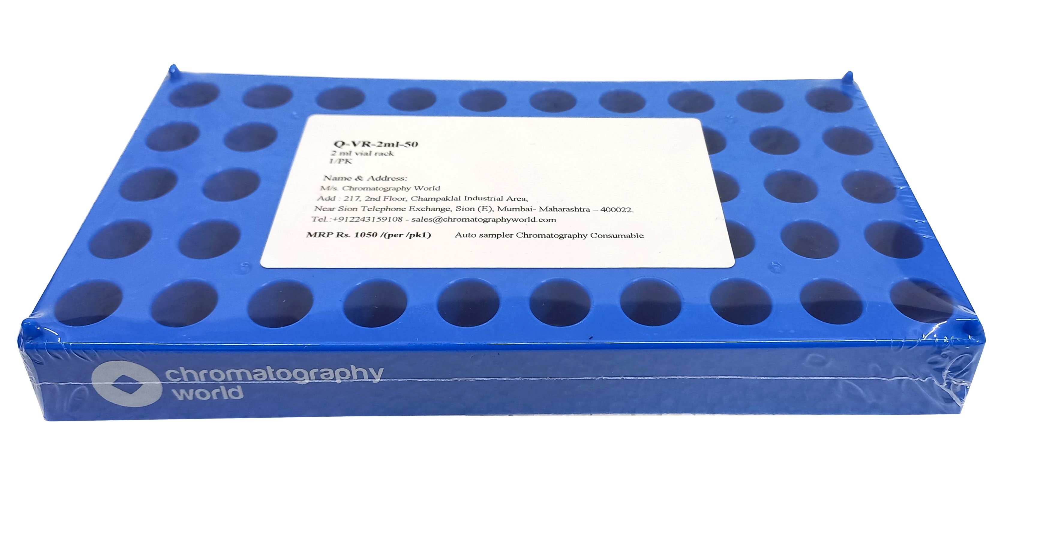 Hplc Vials Rack - Plastic Material, Blue Color | Ideal Laboratory Vial Storage Solution